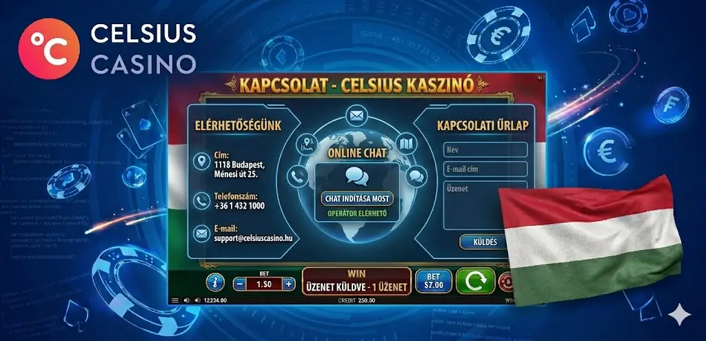Kapcsolat és Celsius casino támogatás csatornái